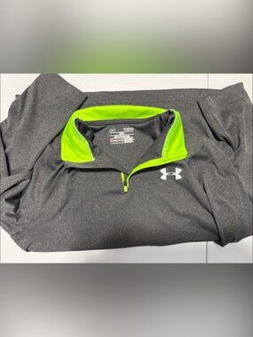 Under Armour Gray Pullover with Neon Green Accents